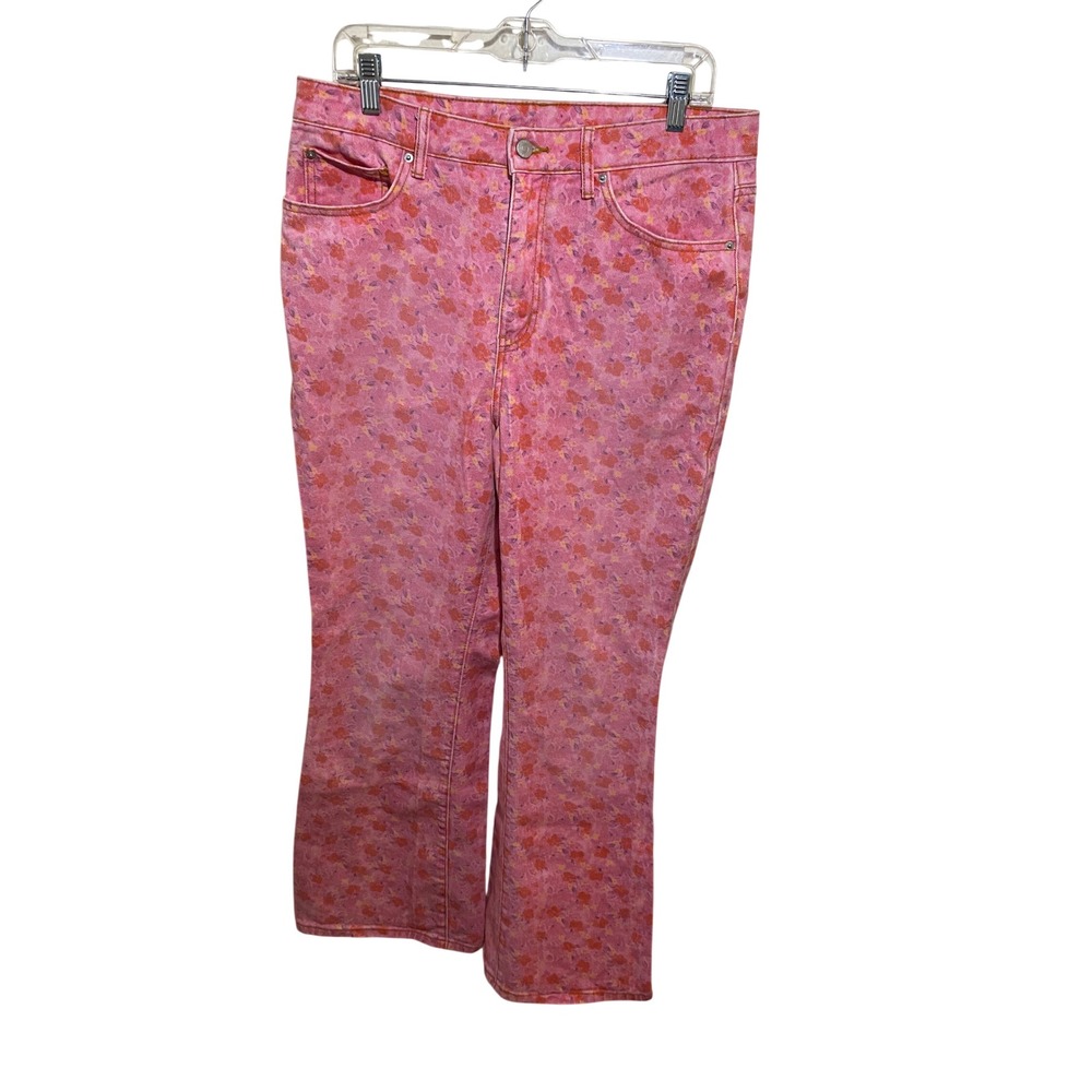 BDG Urban Outfitters Pink Floral High Rise Flare Womens Size 31 Flower Print